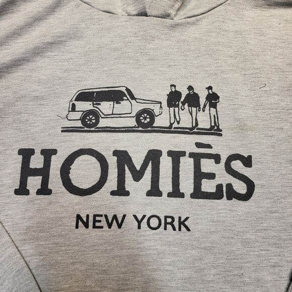 Homies New York Hoodie Womens L Gray Pullover Sweatshirt Long Sleeve Lightweight - Picture 4 of 7